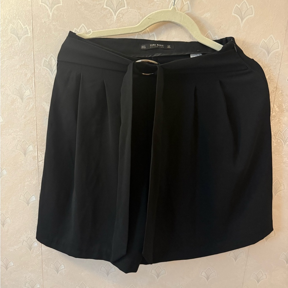 Zara Black Skirt with Silver Buckle